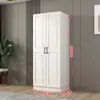 Guarda-Roupa de Chão Simples Estilo Europeu em Madeira para Casas de Aluguel, Guarda-Roupa de Montagem para Uso Doméstico no Quarto, Guarda-Roupa de Grande Capacidade para Quartos de Aluguel