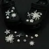 Compatible con Crocs Cadena Dorada con Purpurina Lujo Ligero Pedrería Accesorios DIY Flores para Zapatos Decoración de Girasol Hebillas para Zapatos Mayoreo