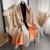 Chal de Otoño e Invierno para Habitación con Aire Acondicionado Bufanda de Imitación Cachemira para Mujer Gruesa Bicolor de Doble Lado Calentador de Cuello a Prueba de Viento Moderna y Versátil