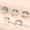 Anillos de Moda Europeos y Americanos para Hombres, Tótems Geométricos Metálicos Retro, Anillos de Múltiples Articulaciones, Productos de Joyería Exclusivos Transfronterizos