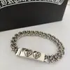 Pulseira CH nova com motivos de espada, âncora e cruz, acessório de mão unissex, moda retrô europeia e americana, pulseira padrão S925