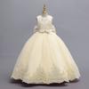 Vestido infantil de encaje al por mayor en stock vestido de princesa de boda vestido de pasarela de modelo femenino vestido de niña