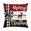 2026 Nueva Funda de Almohada Estampada de Lino con Tema Navideño Decoraciones para el Hogar Funda para Cojín de Asiento de Sofá