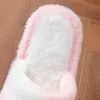 Pantuflas de Color Sólido de Moda de Piel Sintética de Conejo con Suelas Suaves, Ligeras y Transpirables para Uso en Casa, Adecuadas para Todas las Estaciones, Lino, para Parejas, Hombres y Mujeres, Viaje