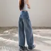 Jeans de pierna ancha ajustables en la cintura, color Naranja Juvenil # con estampado de estrellas para mujer, corte holgado, adelgazantes, únicos, modernos, versátiles, pantalones de longitud hasta el suelo