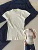 Suéter jacquard de malha vazada, estilo delicado e puro, para mulheres, caimento slim de verão, valoriza a silhueta, blusa, para o trabalho, toque de alta qualidade, versátil, manga curta