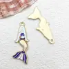 Kit de Materiales para Colgantes de Aleación Esmaltada Serie Océano Morado DIY: Concha, Caracola, Estrella de Mar - Colgante Pequeño