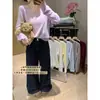 Andy Veludo Macio Ceroso Decote V Solto Casual Tricô Top Feminino Outono Dopamina Estilo Estrangeiro Camisola Slim Tendência