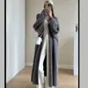 Comércio Exterior Transfronteiriço Veludo Imitação de Visão Longo Comprimento do Joelho Cardigan Suéter Feminino Outono Inverno Novo Estilo Preguiçoso Malha Solta Outerwear
