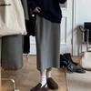 Falda Tejida Holgada de Largo Medio para Combinar con Todo para Mujer Otoño e Invierno 2024 Estilo Coreano Retro Cintura Alta Recta Media Longitud Trendy