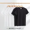 Nueva Camiseta de Peso Pesado de 400g con Cuello Redondo y Mangas Cortas para Hombres y Mujeres, Top de Color Puro para Verano, Base Holgada de Manga Corta