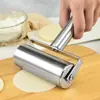 Rodillo de acero inoxidable de doble cabeza, amasador multifuncional en forma de T, palo para estirar masa antiadherente para piel de dumpling, prensa de masa para hornear