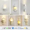 Lámpara de pared vintage estilo francés para decoración de pared de fondo, luminaria tallada para sala de estar y pasillo de villa, lámpara de pared de arte retro para decoración del hogar