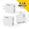 Cargador Rápido PD Multipuerto de 160W 3USB 3TYPE-C Regulaciones Europeas y Americanas Británicas Aplicable a Enchufe Apple Huawei Xiaomi