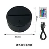 Luz de noturnidade 3D de fábrica com controle remoto por toque, acrílico colorido, LED, base de carregamento USB, luminária de mesa