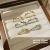 ¡Luz y Sombra Arcoíris! Anillo Abierto de Hoja de Zirconia, Estilo de Nicho de Alta Gama, Anillo para el Dedo Índice, Simple, Moderno, Accesorio de Mano Versátil para Mujeres