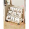 Estante Mesa Móvel Rack Lateral de Armazenamento Mesa de Sala de Aula Estante para Livros de Estudante com Rodas Rack de Armazenamento Porta-Livros