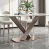 Mesa de comedor y silla Rock Board 2025, moderna, sencilla, ligera, de lujo, de alta calidad, para sala de estar, hogar, apartamento pequeño, mesa de comedor rectangular.