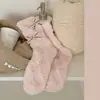 25 Calcetines Nuevos de Invierno Blanco y Negro Pequeño Lazo Fragante Joyería Medio Terciopelo Calcetines de Media Caña para Mujer Calcetines Gruesos para Dormir