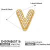 Collar Colgante Misterioso y Lujoso con Circonitas Incrustadas y 26 Letras Inglesas, Acero Inoxidable Chapado en Oro de 18k, Collar de Joyería para Mujer
