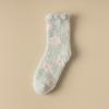 Calcetines de Coral de Terciopelo con Flores Lindas de Nicho para Mujer Otoño e Invierno Forrados de Polar Espesados de Medio Terciopelo Calcetines de Piso