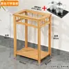 Mesa de Chá para Uso Doméstico, Mesa de Chá Pequena, Aparador, Bar de Chá em Madeira Maciça, Mesa de Chá com Chaleira Integrada e Suporte para Balde de Água
