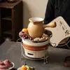 Estufa té cocina hogar interior casa de té china olla de cerámica tetera con asa lateral fuego de carbón Olla de red popular cocedor de té