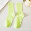 Meias Coloridas Femininas de Cano Médio, Meias Largas (Slouch Socks), Meias de Algodão, Meias Longas Esportivas para Primavera e Verão, Meias Modernas para Estudantes, Meias de Cano Alto Populares