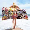 Serie de Venta Caliente Toalla Dibujos Animados One Piece Cuadrada Toalla de Baño Toalla de Playa Toalla de Baño Impresa Microfibra Secado Rápido
