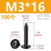 Tornillos autorroscantes de cabeza de cruz de acero inoxidable 304 negros, tornillos autorroscantes de cabeza de hongo M3M4M5M6