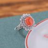 Anillo de plata de ley S925 con diseño de ciervo, estilo nacional, con cera de abejas roja del sur, estilo retro, con forma de huevo de girasol antiguo.