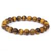Pulseira Amazon transfronteiriça de pedra Olho de Tigre pulseira de ágata de pedra europeia e americana pulseira da moda com contas de 8mm cor multi-tesouro