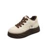 Zapatos de tabla con forro polar para mujer, estilo coreano, con cordones, suela suave, para invierno 2024, nuevos zapatos deportivos de suela gruesa de algodón, informales, de talla grande