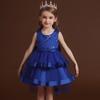 Vestido infantil 2022, nuevo estilo europeo y americano, vestido de malla abullonada para niñas, vestido de princesa de verano para presentaciones de piano.