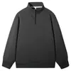 Sudadera de media cremallera con cuello alto de 320g para Primavera y Otoño, Manga Larga para Hombre, Exterior Casual Deportivo, Camiseta Base