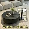 Mesa de café y mesa auxiliar de piedra sinterizada estilo lujo ligero italiano para sala de estar del hogar Mesa de té Vidrio templado Mesas de varios tamaños Diseño minimalista