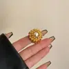 Diseño de Nicho Español Año Nuevo vintage Metal de Alta Calidad Anillo Tridimensional Exagerado Anillo Abierto