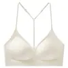 Sujetador Sexy con Tirantes de Espalda Descubierta y Copas Triangulares con Adorno de Pedrería para Mujer, Líquido Fino Invisible Tipo Base, Sujetador con Correa Push-Up para Pecho Pequeño