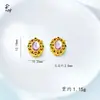 Cabaça Rítmica Roxa Acessórios para Joias DIY Estilo Antigo Ouro de Areia Calcedônia Esmalte Cobre Banhado a Ouro Acessórios de Trevo de Quatro Folhas Estilo Retrô