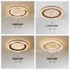 Luz de Techo con Control de Voz Simple para Dormitorio Sala de Estar Protección Ocular Lámpara para Estudio Iluminación del Hogar Lujo Redondo Luminaria para Habitación Hierro