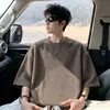 Camiseta de verano para hombre joven, retro, resistente, manga corta, color liso, estampado de escamas de serpiente, ajuste holgado, moderna