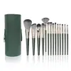 Nuevo Patrón Transfronterizo Nube Verde Set de 14 Brochas de Maquillaje Cangzhou Cerdas Suaves Elección para Principiantes Set Completo de Herramientas de Belleza
