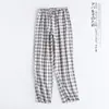 Venta al por mayor Envío directo Primavera Verano Algodón Puro Mujer Pareja Hogar Gasa Pantalones Cortos de Hombre Sueltos Cómodos Se Pueden Usar Afuera Tallas Grandes Pijama