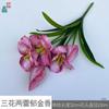 Tulipán de Tres Flores Dos Yemas Tulipán Floreciente de Cinco Cabezas Decoración para Sala de Estar del Hogar Flor Artificial Arreglo Floral para Boda Flor de Seda