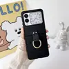 Funda Protectora Rígida de Cuero Plegable con Anillo de Dibujos Animados Glory para Teléfono Plegable Huawei Nova