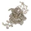 Broche de Rosa de Diamantes Completos de Industria Pesada Vintage para Mujer, Grande Exagerado, Flor Antigua Media, Abrigo, Corsage, Pin, Accesorios