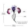 Nuevo Broche de Lirio Morado, Femenino, Elegante y Atmosférico, Flores Esmaltadas, Ramillete Elegante, Accesorios para Pines de Abrigo