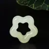 Accesorios de Jade Hetian Natural con Agujero Pasante Candado de Seguridad de Flor Cola de Pez Loto Tamaño Pequeño y Mediano Accesorios de Jade Hetian Listos para Usar