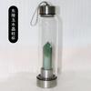 Botella de agua de cristal con forma hexagonal, de vidrio natural, rosa, morado y blanco, con alto contenido de boro, para té, venta al por mayor.