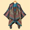 Novo Xale Quente Espesso com Estampa de Totem Vintage Feminino XALE Versátil Ar Vintage Roupa Externa Quente